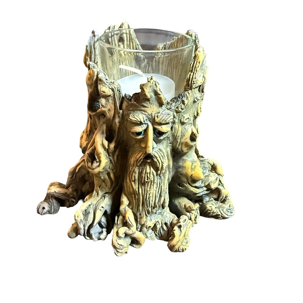 Adams Apple Entman Old Man Tree Face Candle Holder Blacklight Y2K 2000 Votive